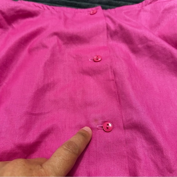 Vintage Eber San Francisco Fushia Button Back Blouse - Picture 2 of 8